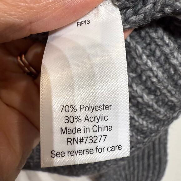 So Charcoal Heather Mock Neck Pullover Sweater Sz L NWT - Picture 6 of 13